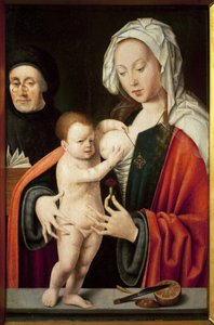 De Maagd, het Kind en een schenker door Joos van Cleve