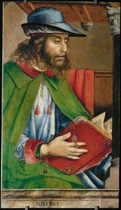 Solon, wetgever van Athene Uit een serie van 28 portretten, geschilderd rond 1475 voor de studiolo van Federigo van Montefeltre ...