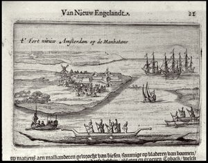 Uitzicht op Nieuw Amsterdam, 1626-28 door Joost Hartgers