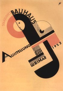 De Bauhaus tentoonstelling reclame in Weimar door Joost Schmidt
