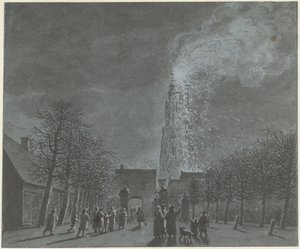 Brand in de kerktoren te Amersfoort door Jordanus Hoorn