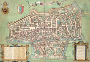 Kaart van Augsburg, uit 