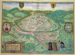 Kaart van Besançon, uit 