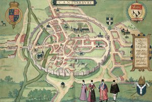 Kaart van Canterbury, uit 