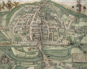 Kaart van Exeter, uit 