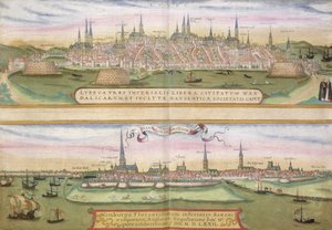 Kaart van Lübeck en Hamburg, uit 