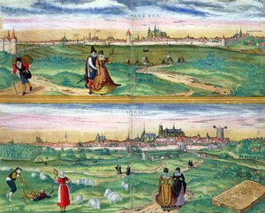 Kaart van Orleans en Bourges, uit 