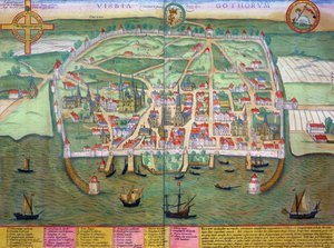 Kaart van Visby, uit 