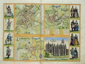 Kaarten van York, Shrewsbury, Lancaster en Richmond, uit 