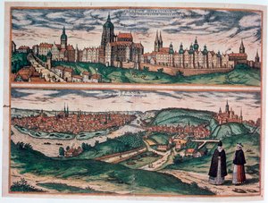 Uitzicht op Praag, ca. 1572 door Joris Hoefnagel