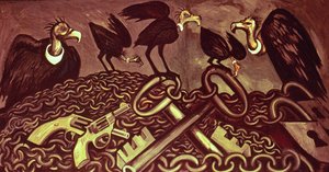 Decoratief paneel II, uit Het Epos van de Amerikaanse Beschaving door José Clemente Orozco