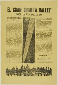 De Grote Komeet van Halley, 1899, gepubliceerd 1910 door José Guadalupe Posada