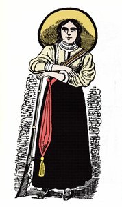 De Mexicaanse Revolutie (1910-1920): Mexicaanse vrouwelijke soldaat. Houtsnede door Jose Guadalupe Posada (1852-1913) door José Guadalupe Posada