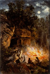 Scène uit het Kwartair boven-Paleolithicum door José María Velasco