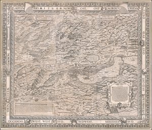 1566 kaart van Zürich en omgeving door Jodocus Murer