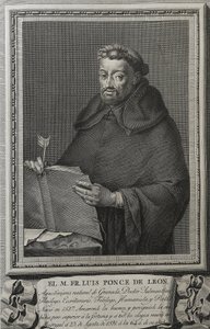 Portret van Fray Luis de Leon. 1791. LEON, Fray Luis de (1528-1591). Spaanse dichter, prozaschrijver, theoloog en Augustijns filosoof. Gravure. SPANJE. CASTILIË EN LEON. Salamanca. Bibliotheek van de Universiteit van Salamanca