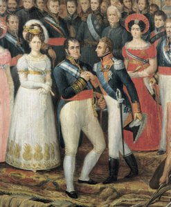 De barkage van Ferdinand VII in Puerto de Santa Maria, in 1823 door José Aparicio