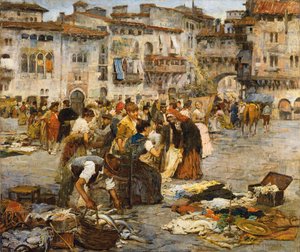 Een markt in Granada door Jose Fernandez Alvarado