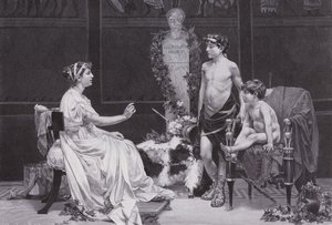 Cornelia, moeder van de Gracchi (litho) door Jose Garnelo y Alda