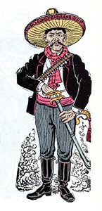 Mexicaanse Revolutie (1910-1920) - Salazar Amador, revolutionair volgeling van Emiliano Zapata - Houtsnede door Jose Guadalupe Posada (1852-1913) door José Guadalupe Posada