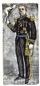 De Mexicaanse Revolutie (1910-1920): Porfirio Diaz (1828-1915), president van de Republiek Mexico. Houtsnede door Jose Guadalupe Posada (1852-1913)