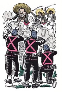 De Mexicaanse Revolutie (1910-1920): het gevecht van de federale troepen tegen de revolutionaire troepen van Emiliano Zapata (Emiliano Zapata Salazar bekend als El Caudillo del Sur)