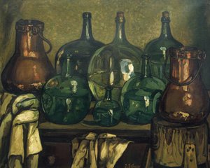 Stilleven met fles. 1927 door Jose Gutierrez Solana