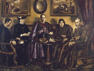De Bezoek van de Bisschop (1926) door Jose Gutierrez Solana