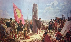 Stichting van Buenos Aires door Juan de Garay door Jose Moreno Carbonero
