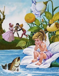 Het feeënkind (gouache op papier)