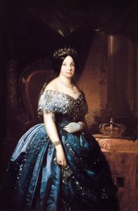 Portret van Isabella de Bourbon II, koningin van Spanje van 1833 tot 1868 door Jose Romeu