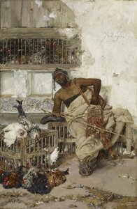 Pluimveemarkt, Tanger, ca. 1881 door Jose Villegas Cordero