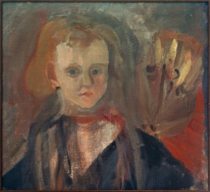 Kinderportret met bloem door Josef Alfons Wirth