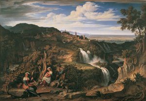 De watervallen van Tivoli bij Rome door Josef Anton Koch