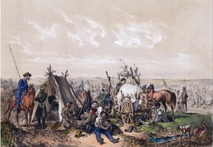 Een scène uit de onafhankelijkheidsoorlog in Hongarije in 1849 door Josef Anton Strassgschwandtner