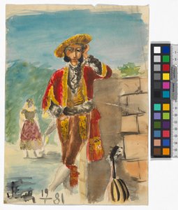 Kostümfiguren (Spanier?) door Josef Engelhart