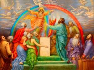 Noachs altaar en Gods belofte door Josef Johann Michel