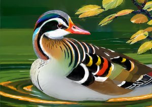 Dieren: mandarijneend 1