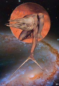 JJM-hercreatie: Blake-W_De Oude van Dagen+JWST door Josef Johann Michel