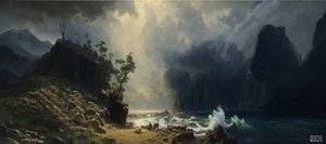 JJM recreëert Bierstadt-A: Puget Sound aan de Pacifische kust