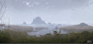 JJM recreëert Friedrich-C-D: Rotsrif aan de kust (Panorama)