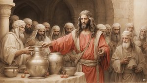 Jezus zegt tegen de dienaren: vul de waterkruiken - Bruiloft van Kana