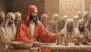 Jezus zegt tegen de dienaren: vul de waterkruiken - Bruiloft van Kana