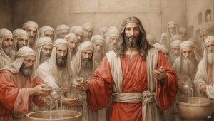 Jezus zegt tegen de dienaren: vul de waterkruiken - Bruiloft van Kana