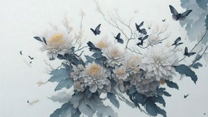 Chrysant bloem in wit _01