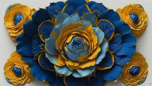 mandala: Blauwe rozen elementen_01