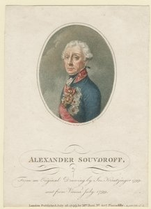 Portret van Veldmaarschalk Generalissimo Prins Alexander Soevorov 1729-1800, 1799 door Josef Kreuzinger