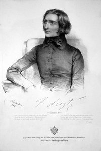 Franz Liszt Litho 1838 door Josef Kriehuber