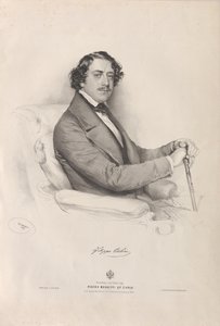 Portret van de Operazanger Filippo Colini 1811-1863, 1847 door Josef Kriehuber