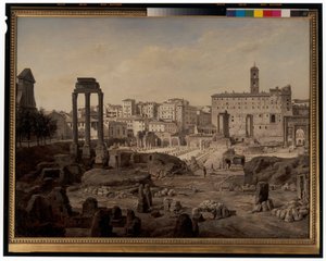 Een uitzicht op het Forum in Rome door Josef Langl